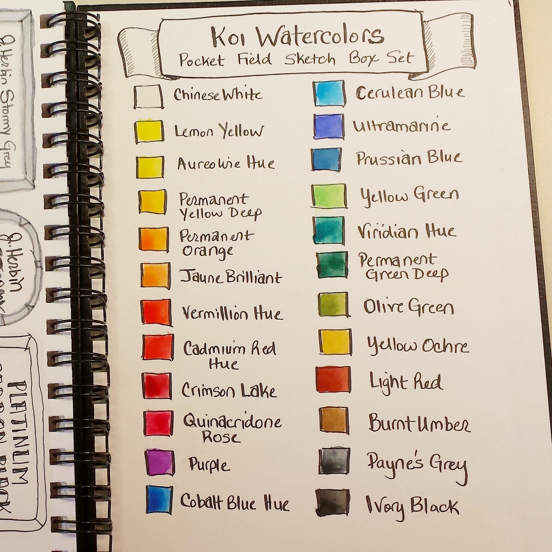 Koi Coloring Brush Pen Color Chart